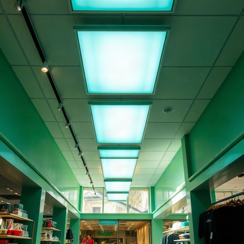 Interior comercial con iluminación LED en Rivera